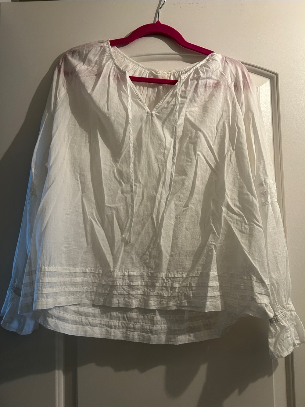 Caslon 100% Organic Cotton White Peasant Blouse